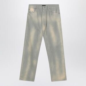 Prada Light Blue Corduroy Trousers With Washed Effect Men